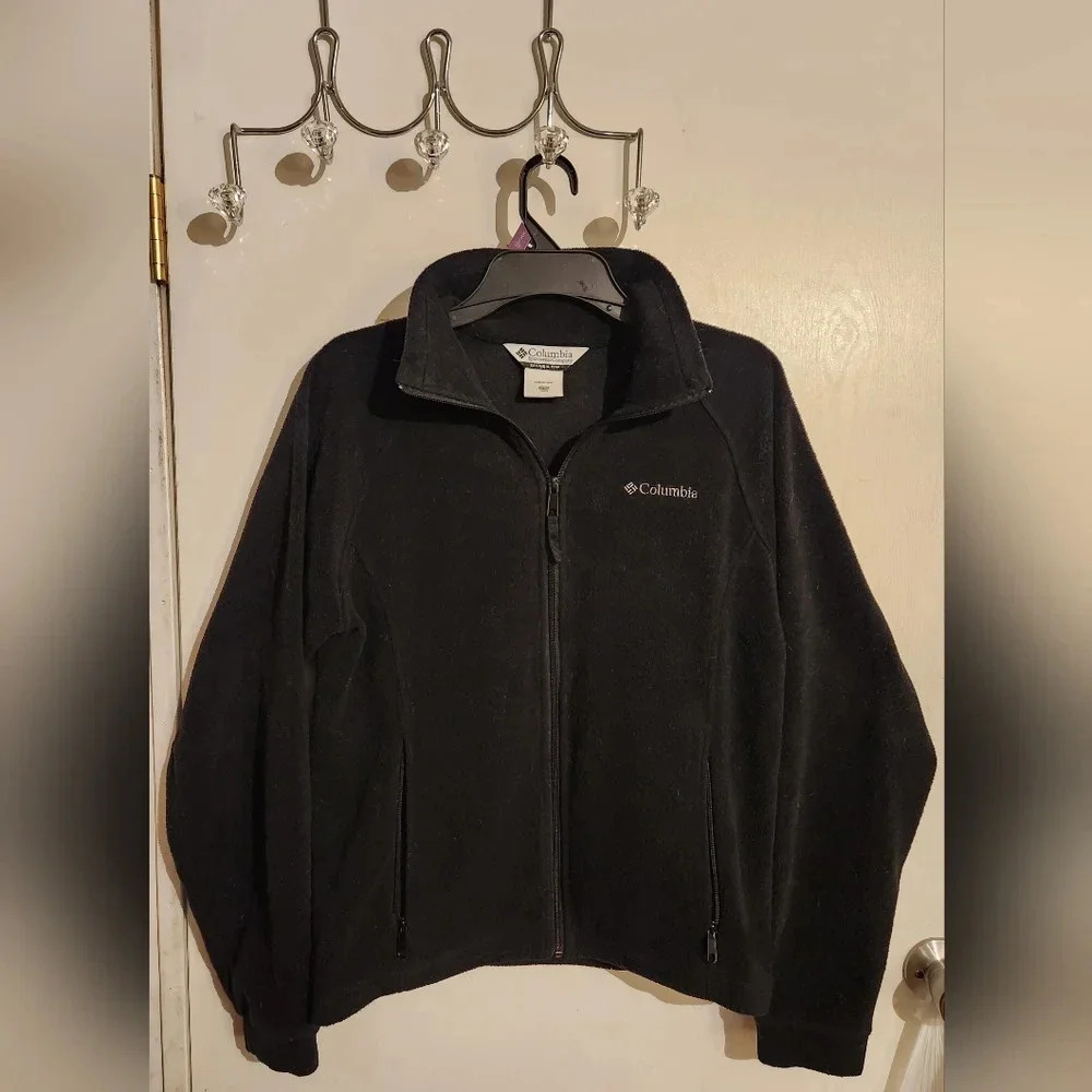 Black Columbia Full Zip Pockets Jacket Youth 18 20